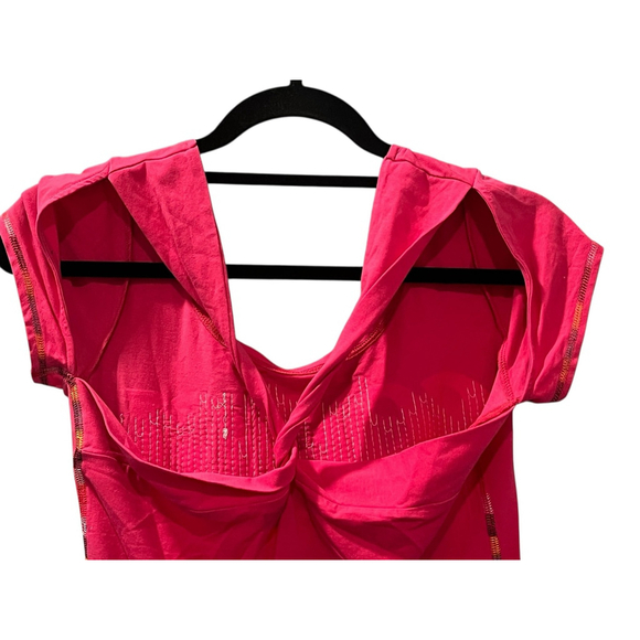 COOGI Vintage Y2K Sequins Short Sleeve Cotton Embroidered Shirt Size Medium Pink - Picture 5 of 6